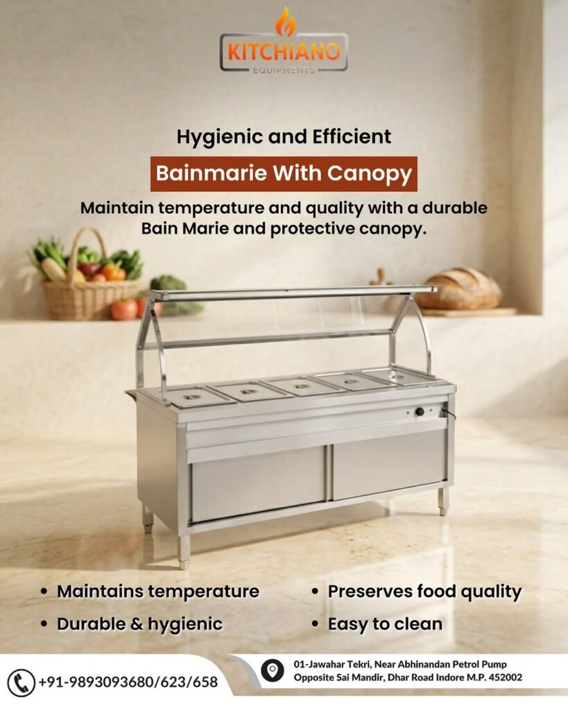 Kitchiano Bain Marie with Canopy – Keep Food Fresh, Hot & Ready to Serve