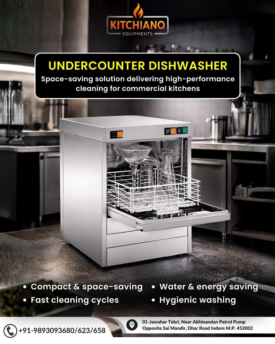 Undercounter Dishwasher – Fast, Efficient & Professional Cleaning Solution